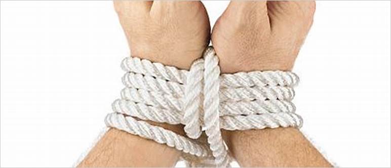 Tying hands with rope